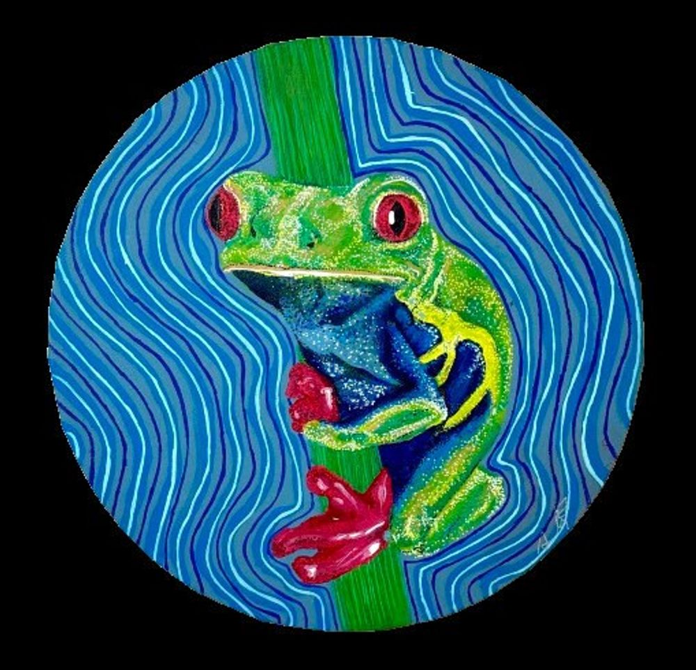 Tree Frog - Original Abstract Acrylic Painting on Canvas