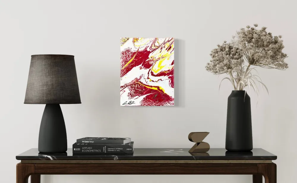 Action - Original Abstract Acrylic Fluid Painting on Canvas