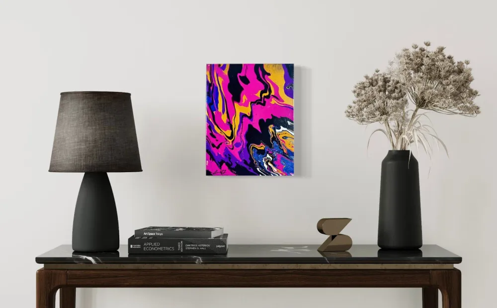 90s Baby - Original Abstract Acrylic Fluid Painting on Canvas