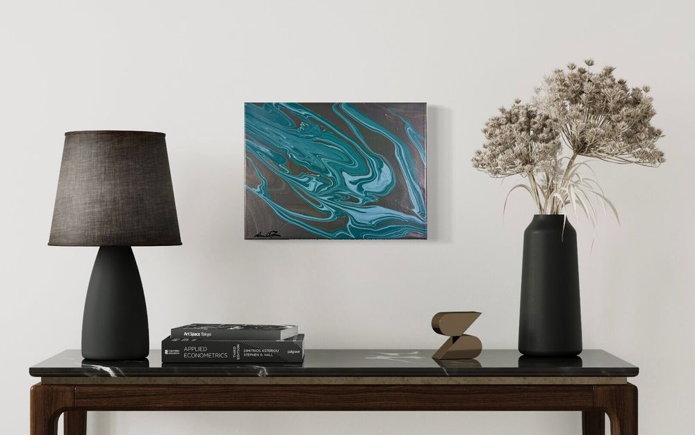 Dark Flow - Original Abstract Acrylic Fluid Painting on Canvas